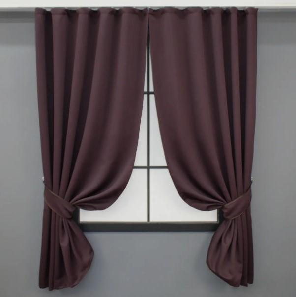 Шторы короткие блекауты Fusion Dimout 1,3х1,7 м 2 шт. Марсала (828ш)