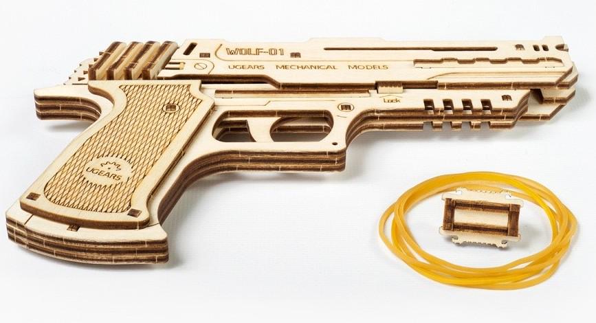 Пазл механический 3D UGEARS Пистолет Вольф-01 (2207) - фото 4 Пазл механический 3D UGEARS Пистолет Вольф-01 (2207) - фото 4