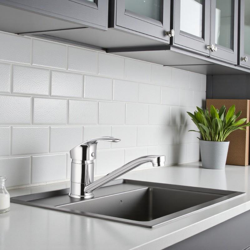 Смеситель для кухни Cron MARS-555 с коротким изливом однорычажный цинковый сплав Хром (b-CR0053) - фото 5 Смеситель для кухни Cron MARS-555 с коротким изливом однорычажный цинковый сплав Хром (b-CR0053) - фото 5