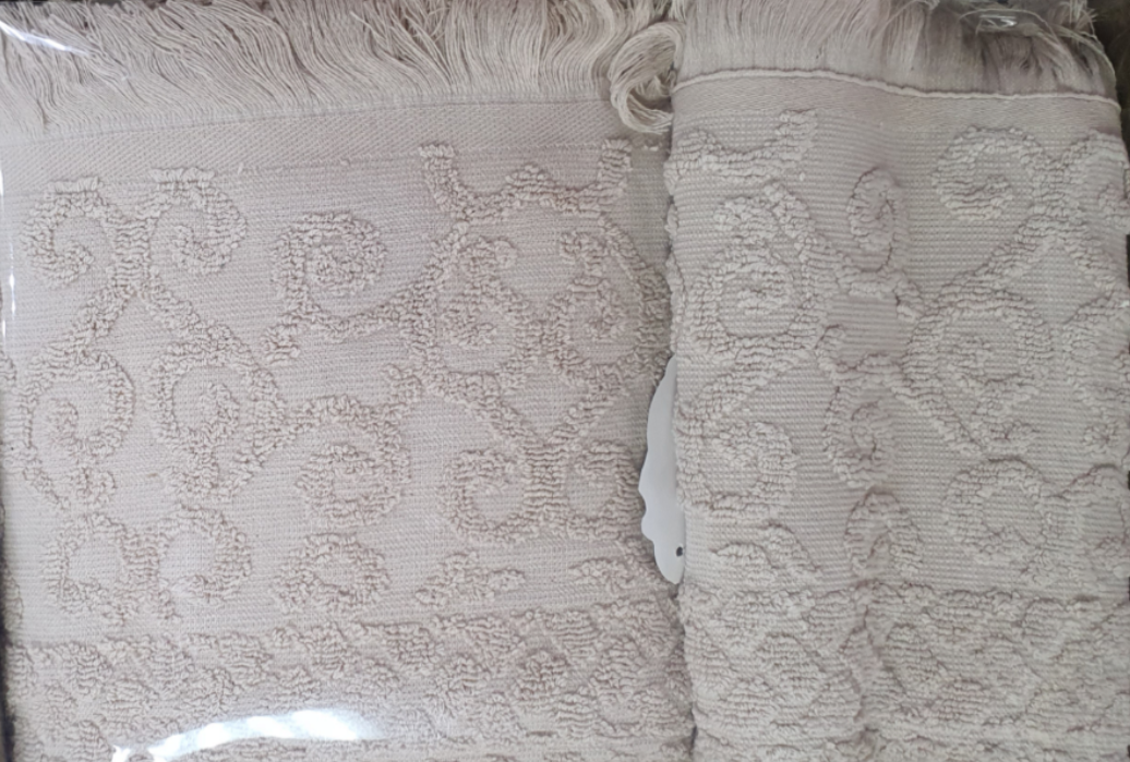 Набор полотенец с бахромой 2 шт. Бежевый (70360) - фото 1 Набор полотенец с бахромой 2 шт. Бежевый (70360) - фото 1