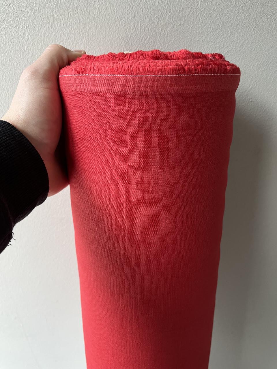 Ткань скатертная LINEN PLUS 100% лен 143 см 1309 Красный - фото 6