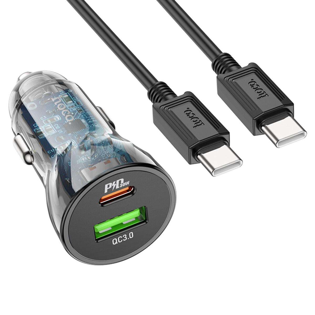 Зарядний пристрій автомобільний Hoco 2 USB Discovery A/C 3.0 З Z47A (6931474782311)