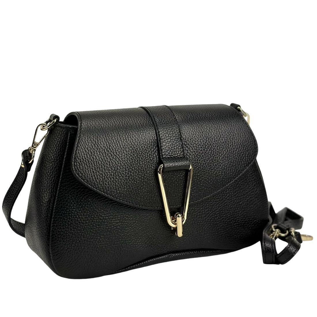 Женская сумка кросс-боди Royal Bag F-IT-3000A кожаная Черный (7971)