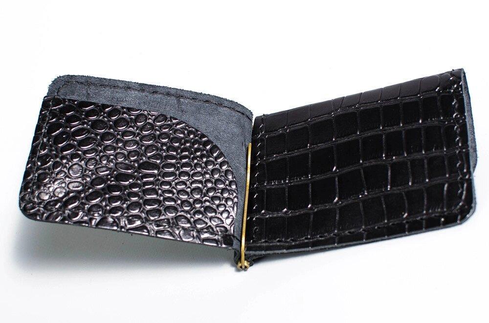 Зажим для денег с карманом для монет кожа под крокодила Черный (1939517808) - фото 5 Зажим для денег с карманом для монет кожа под крокодила Черный (1939517808) - фото 5