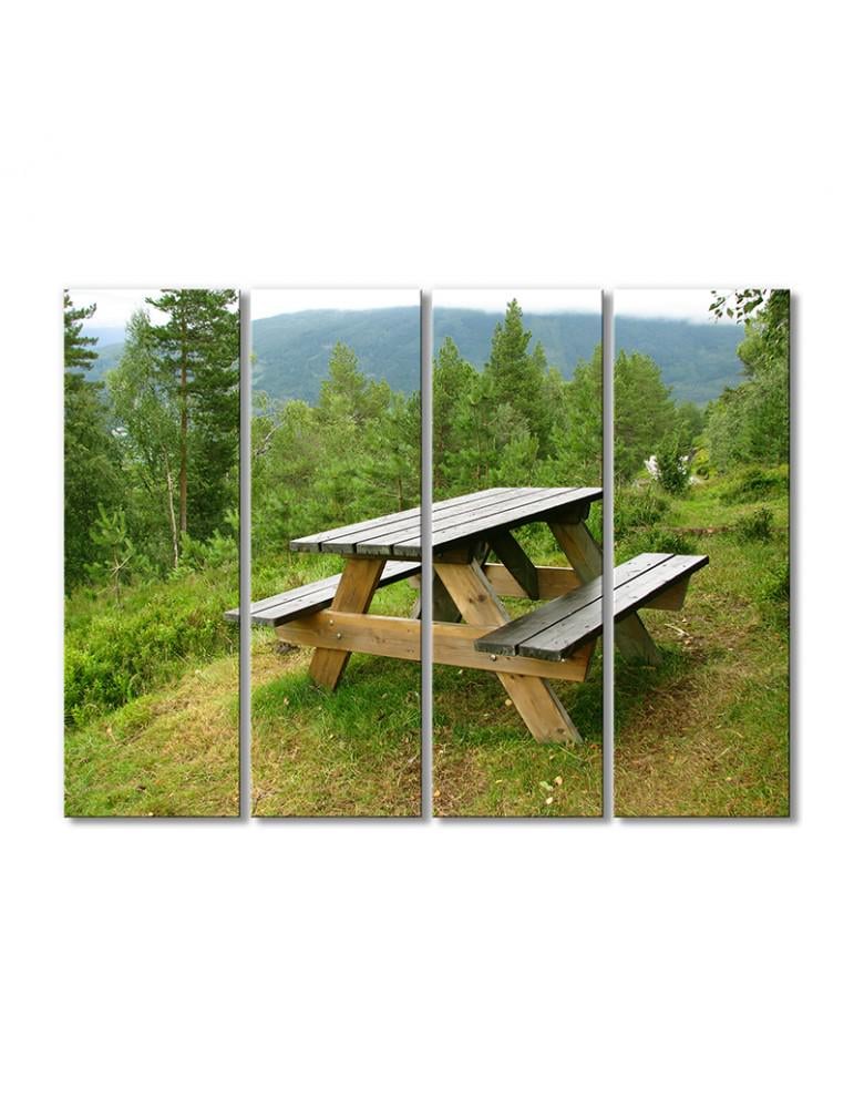Картина модульная Столик в Карпатах 4 модуля 80x120 см