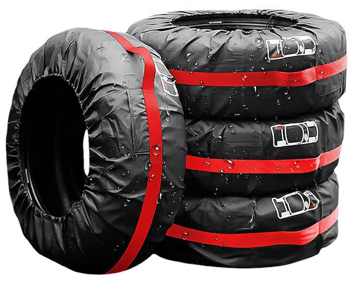 Чехлы для колес UFT Wheelcover 2 80 см с ручками 4 шт. Черный с красным (case21)