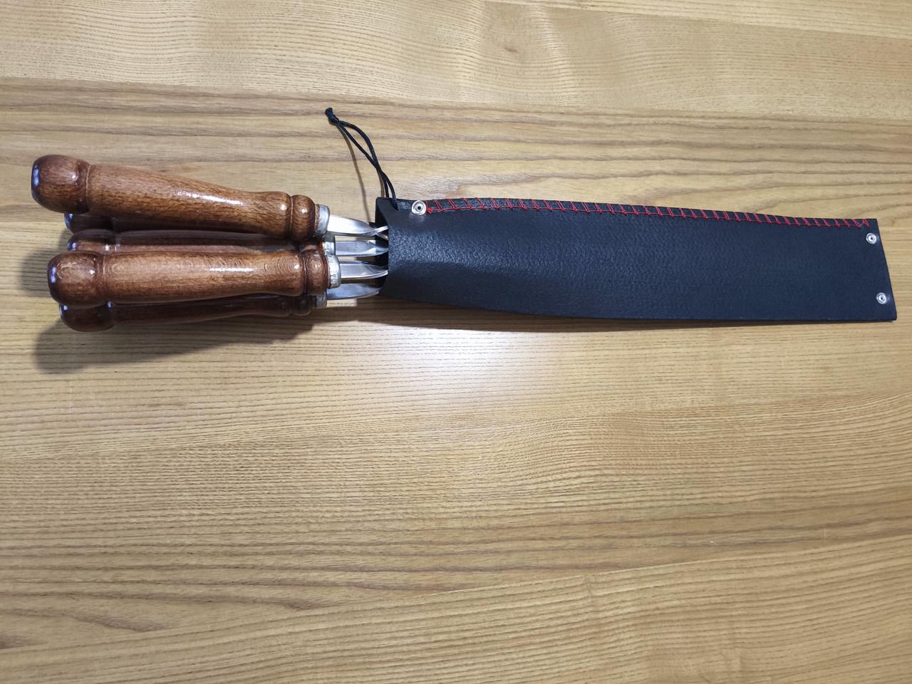 Набор шампуров с деревянной ручкой в ​​чехле 6 шт. 61 см