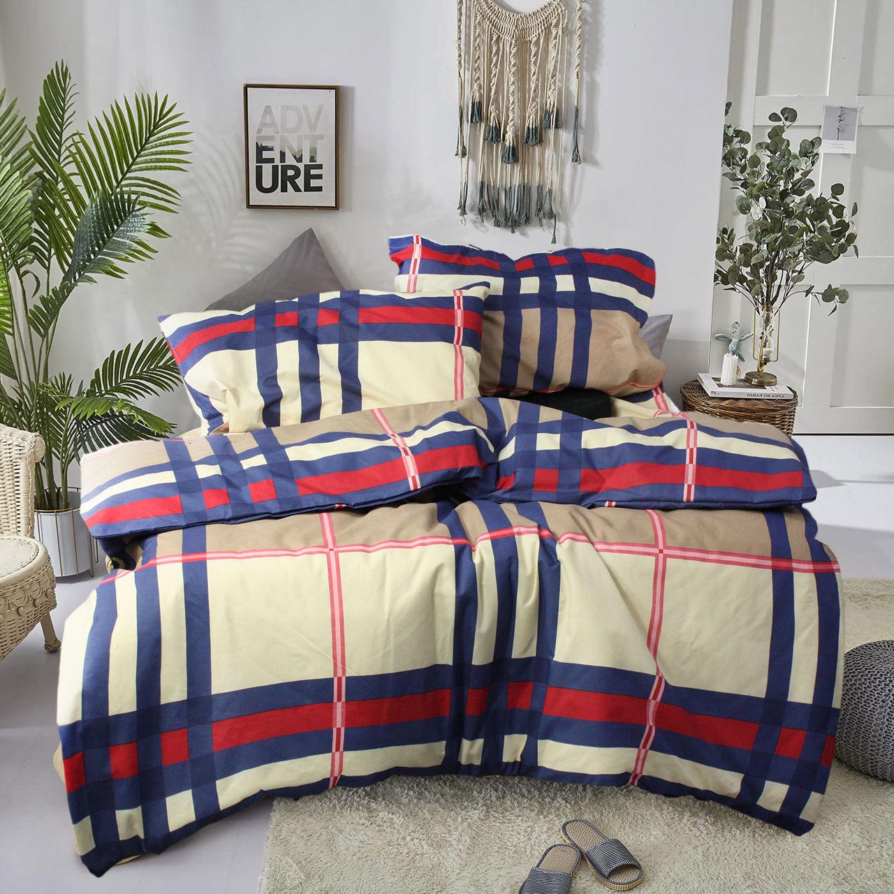 Простыня З0086 145x214 см Синий/Бежевой/Красный (160709)