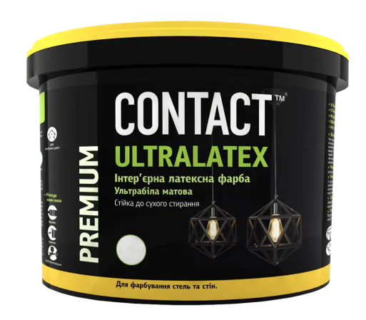 Краска интерьерная акриловая для потолков и стен Днепр-Контакт ULTRALATEX 7 кг (2457740239)
