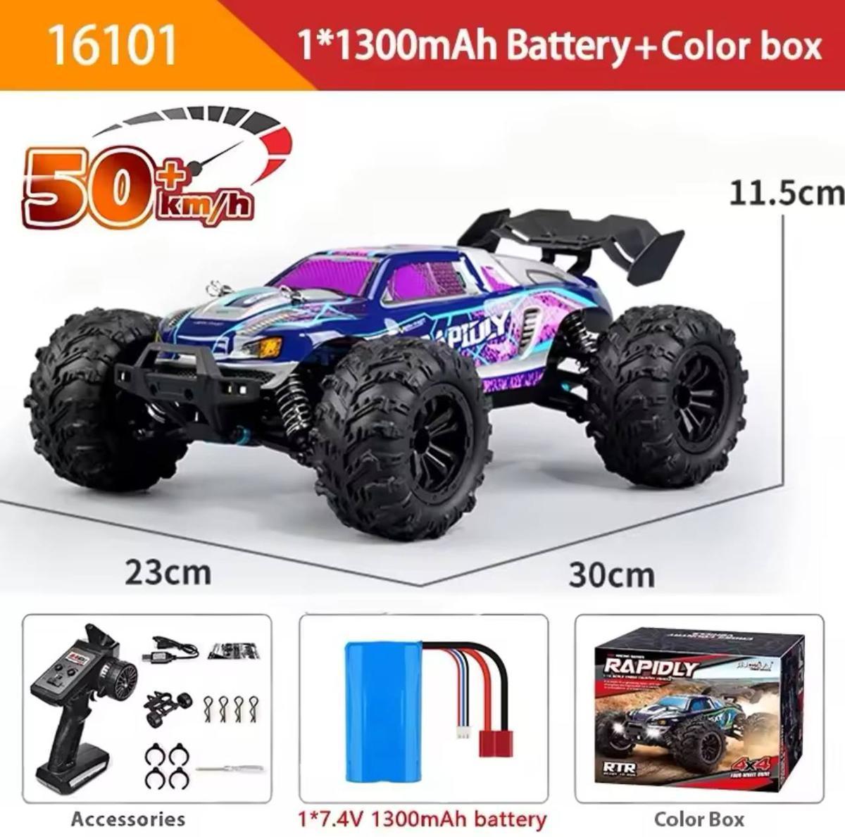 Машинка позашляховик на радіокеруванні CONQUER 4Х4 50 км/год Purple (5oz-akq-4sy) - фото 4