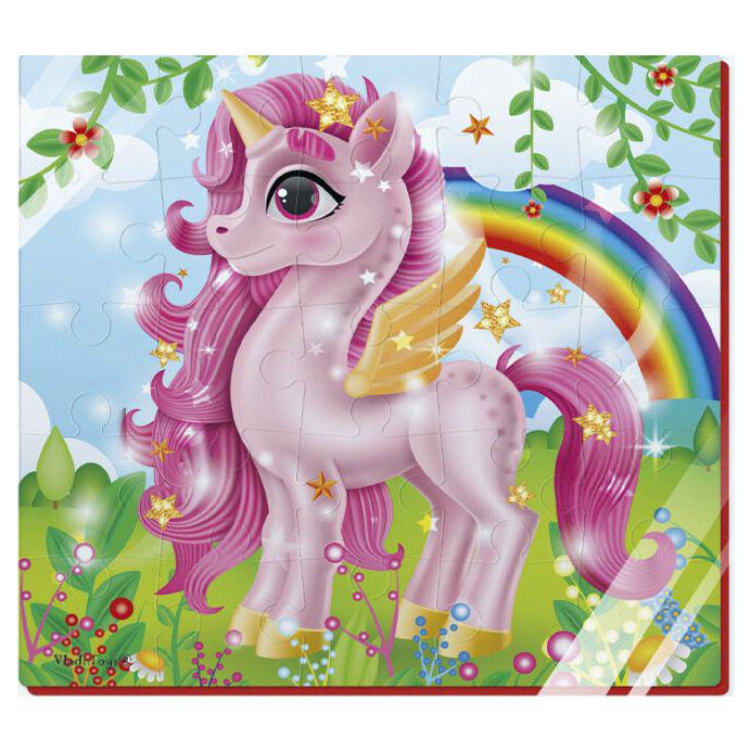 Пазлы мягкие Розовый единорог 25 эл. (181087)