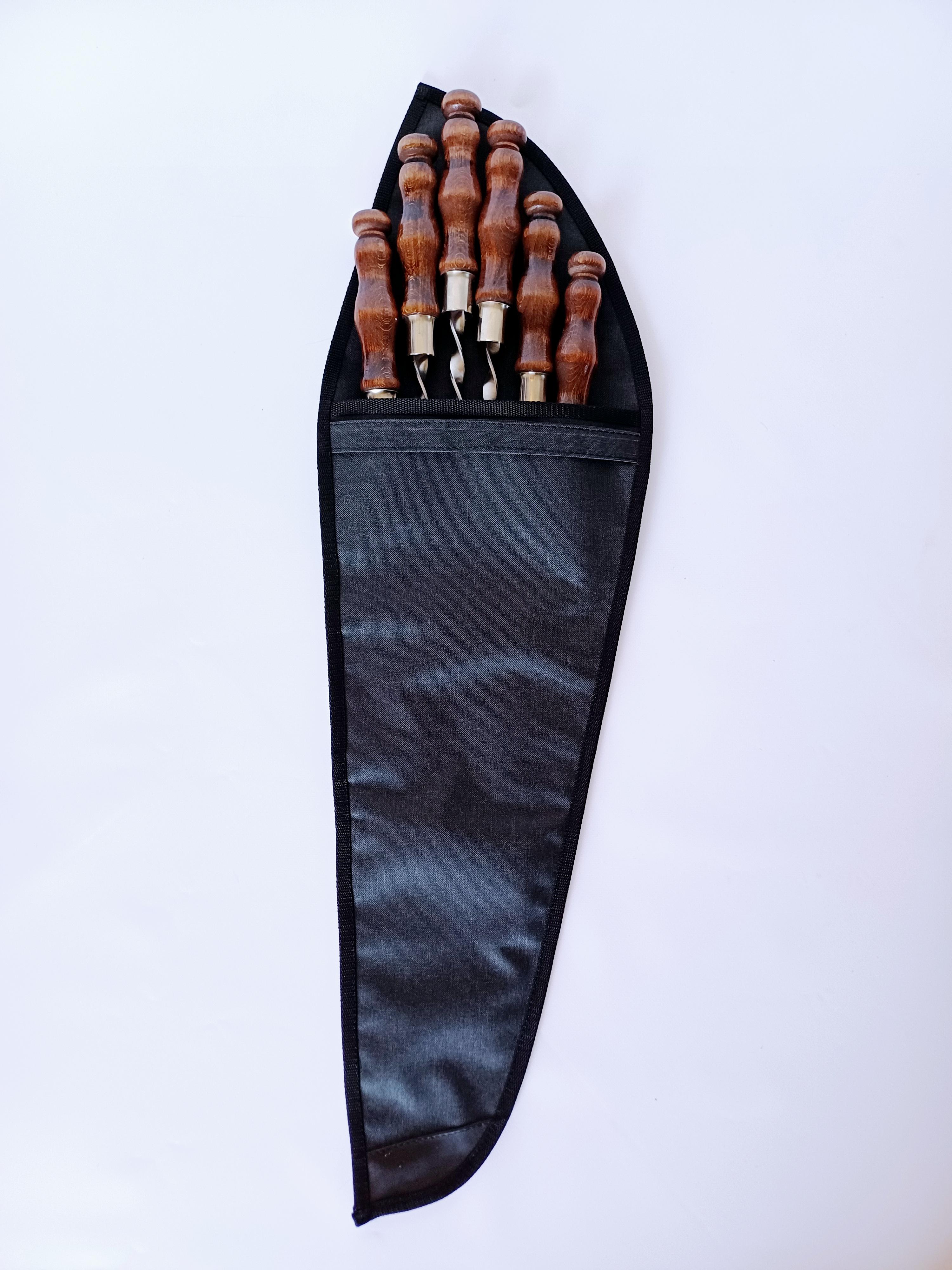 Набір з 6-ти шампурів для шашлику Преміум з дерев'яною ручкою 3х12х630 мм