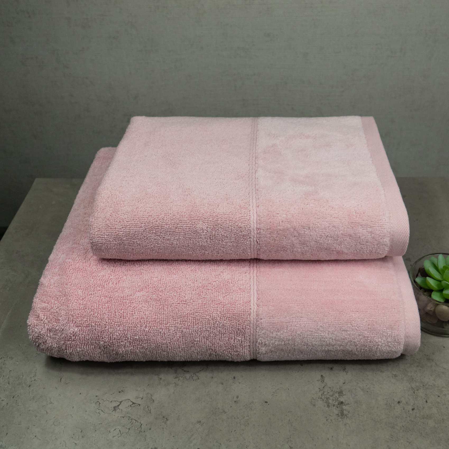 Набор полотенец GM Textile Milado велюр/махра 50x90 см/70x140 см 2 шт. Розовый (550-milado-k2-pink)