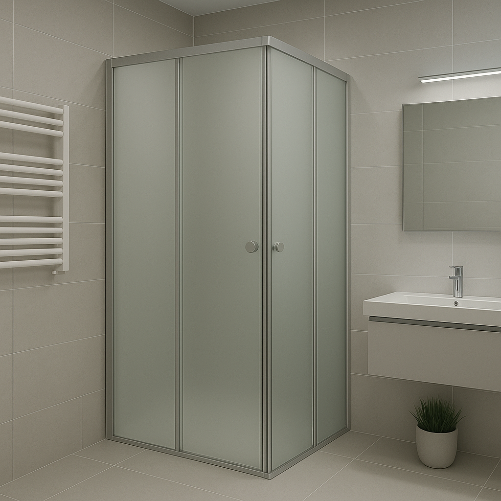 Душевая кабина KO&PO 7006 без поддона квадратная матовое стекло раздвижная дверь 90x90х180 см Сатин (C14791)