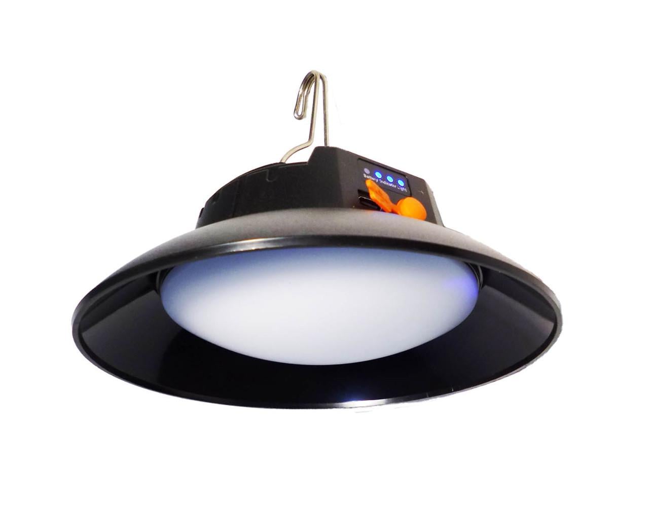 Фонарь с солнечной батареей аккумуляторный AM-001 кемпинговый с крючком Black (589533)