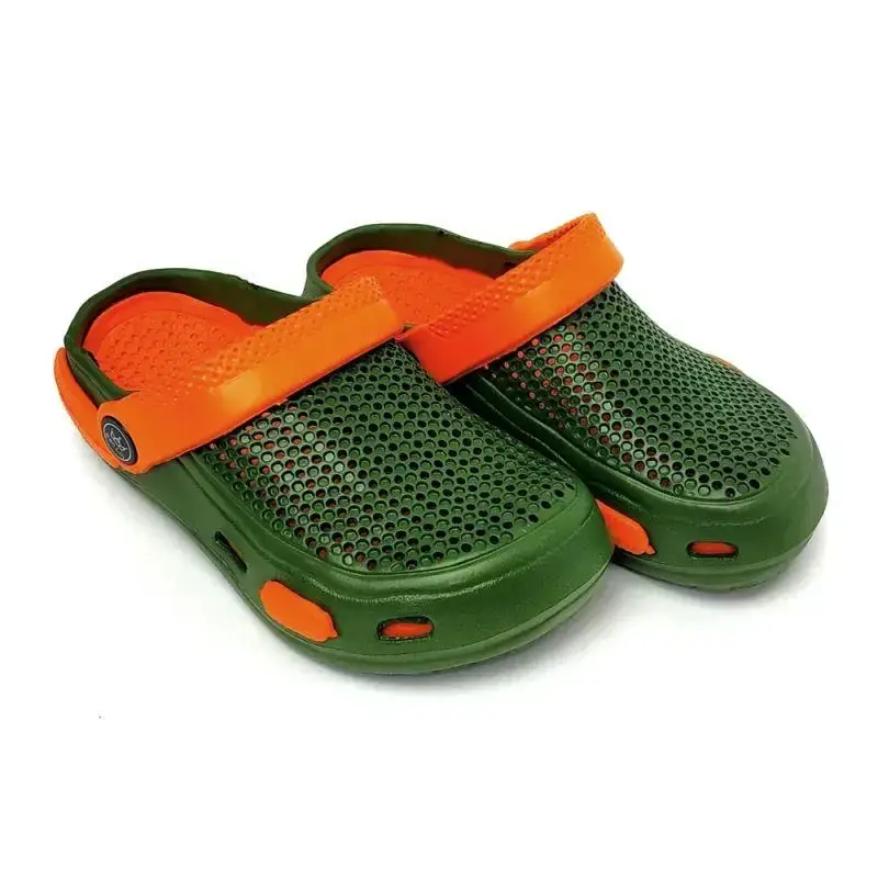 Сабо детские для мальчика закрытый носок 16,5-17 см р. 26/27 Зелено-оранжевый (ф-15-26275)