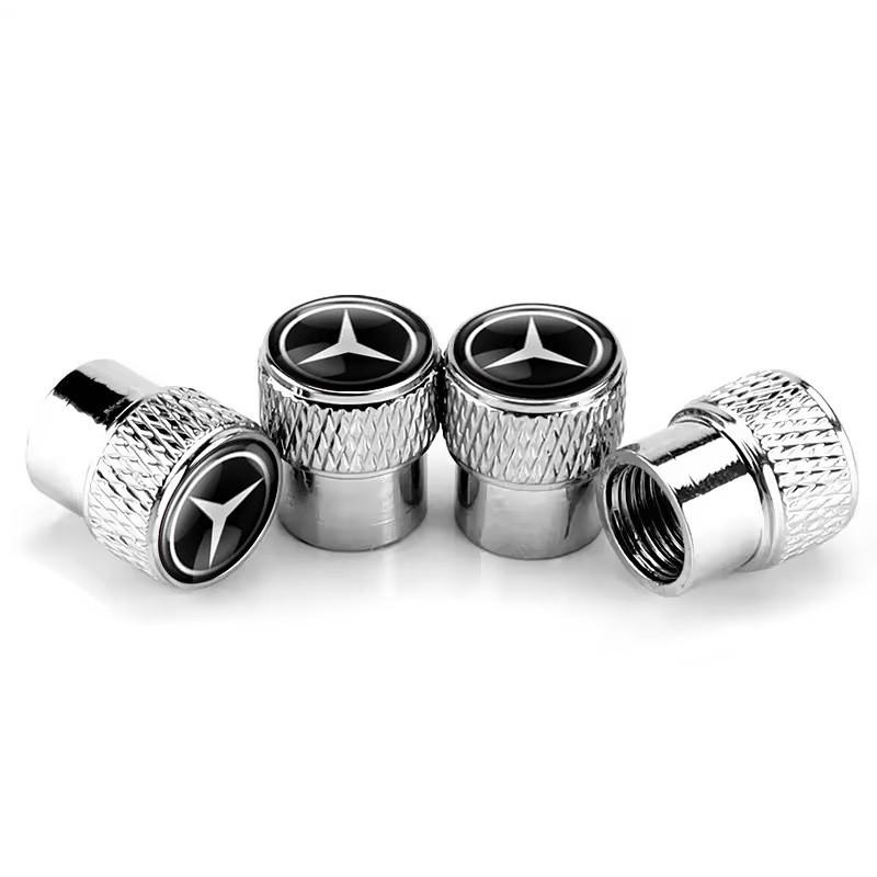 Набір захисних ковпачків на ніпель SUNROZ Caps для Mercedes Rif Metal Silver Mercedes 4 шт. (A67760)