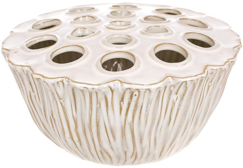 Ваза керамическая Flower Frog 24х11 см Бежевый