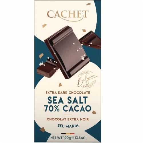 Шоколад черный Cachet Extra Dark Sea Salt 21429 100 г (30827140)