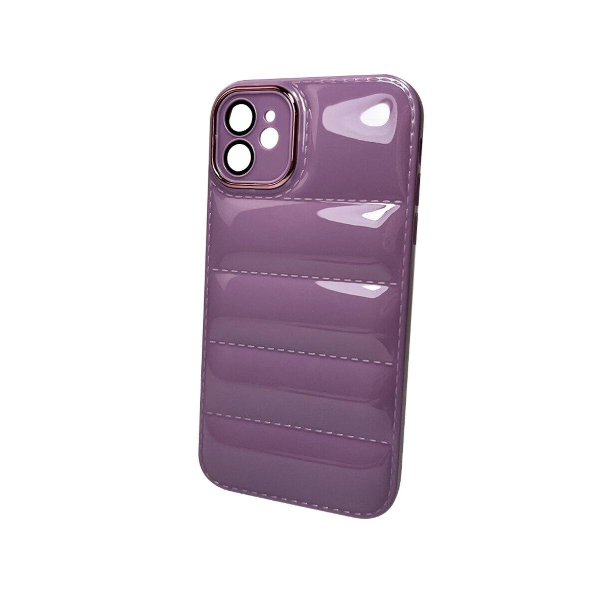 Противоударный чехол для Apple iPhone 12 Down Jacket Frame / Purple - фото 1