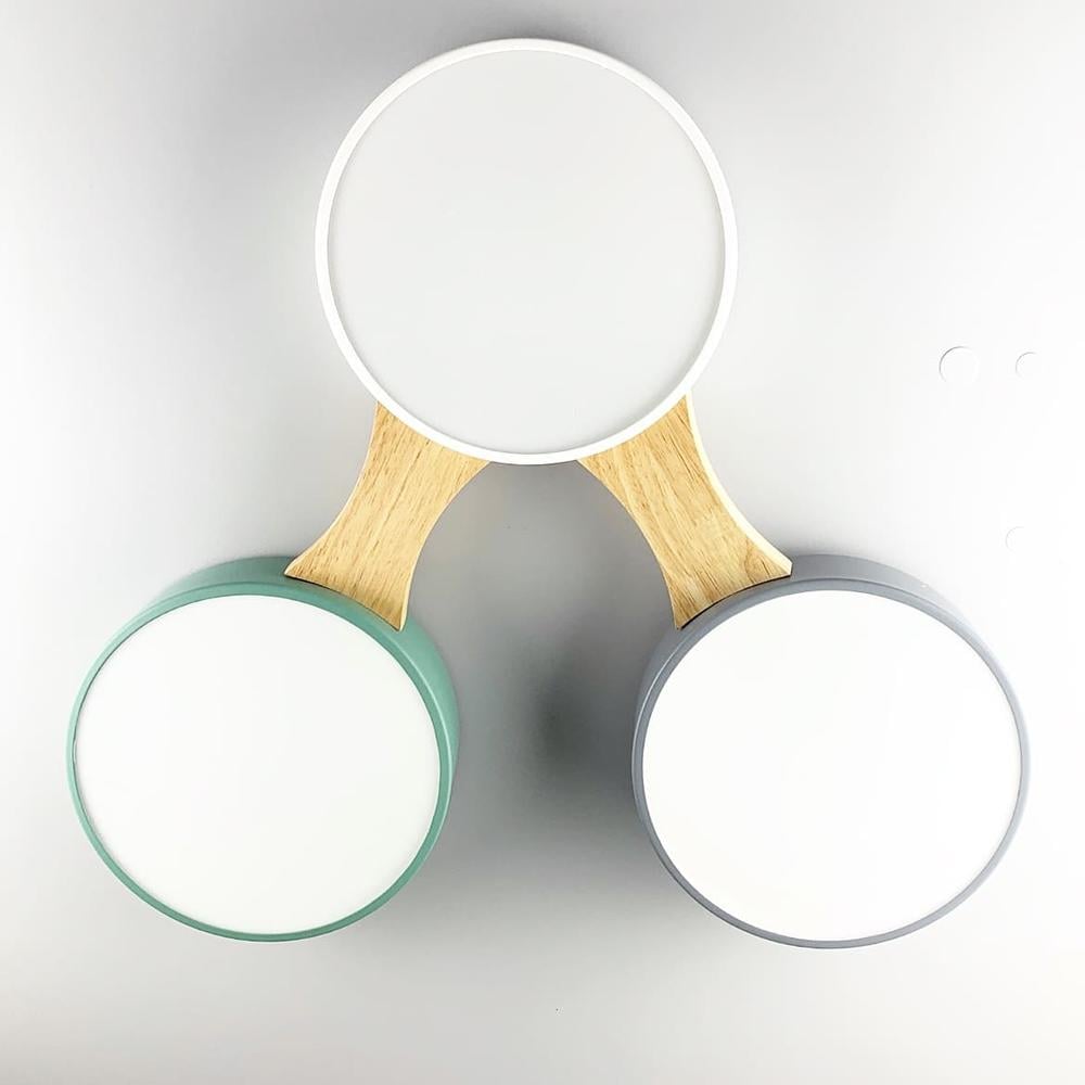 Потолочная люстра с деревянными рожками с LED элементами на 3 плафона (AS126/3) - фото 1