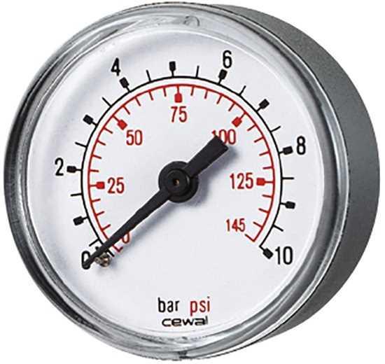 Манометр аксіальний Cewal M 63 PP 10 bar Ø63mm 0-10Bar (28414642)