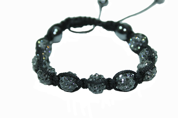 Браслет шамбала кружки 10 мм Серый