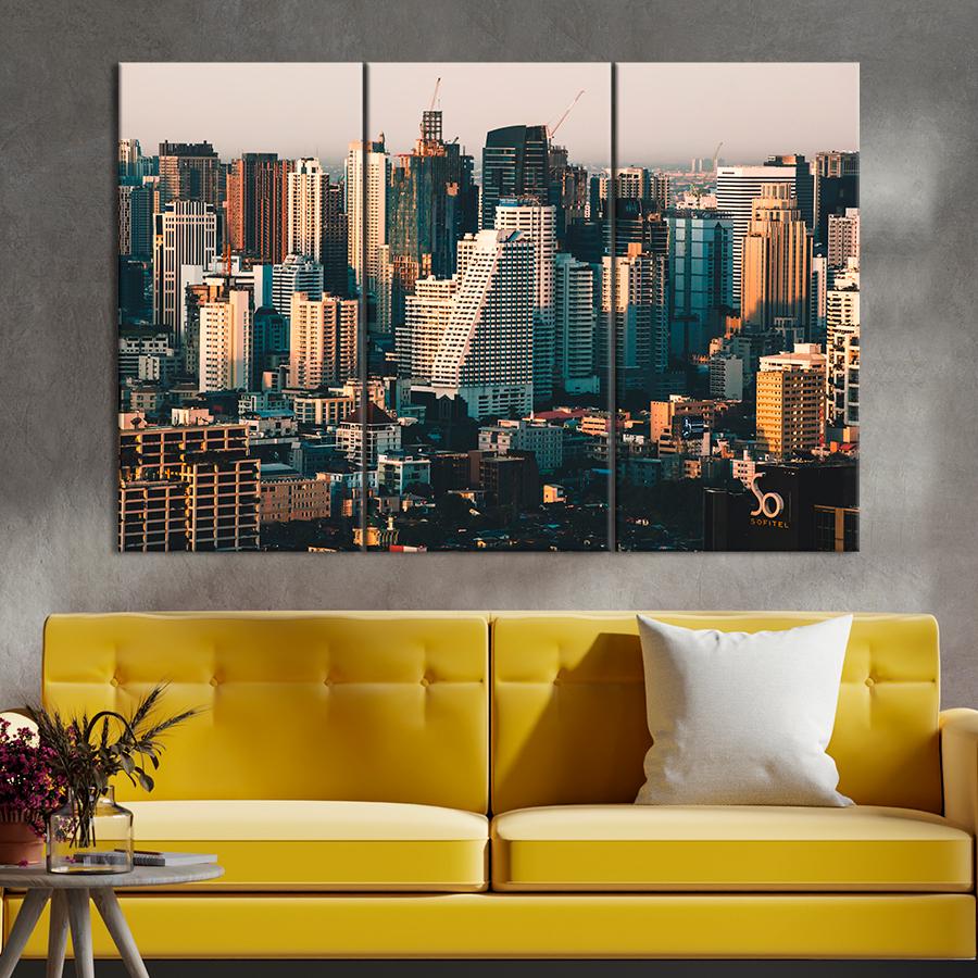 Картина город Город Макати на Филиппинах 156x100 см (A823-3)