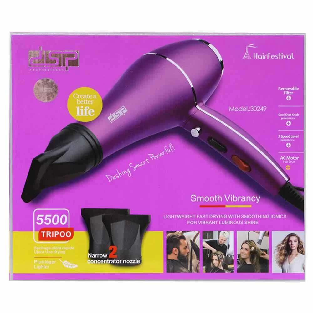 Фен для волос DSP 30249 с концентратором компактный 1400 Вт (28424292) - фото 4 Фен для волос DSP 30249 с концентратором компактный 1400 Вт (28424292) - фото 4