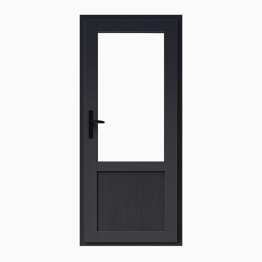 Дверь пластиковая балконная однокамерная Steko с фурнитурой AXOR S500 2000х900 мм Антрацит