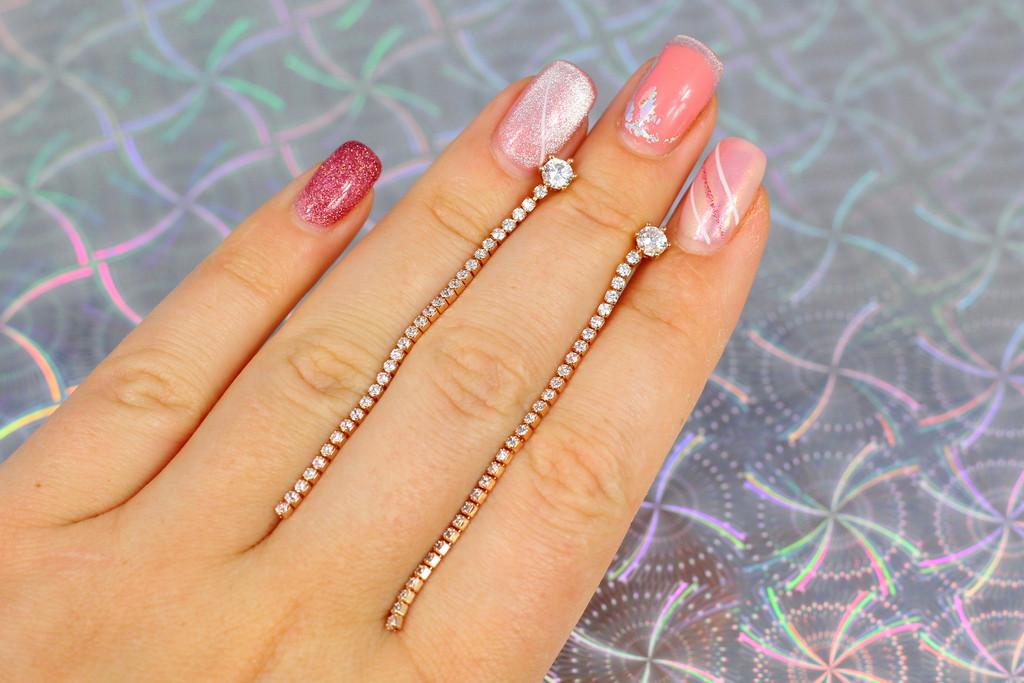 Серьги Xuping Jewelry Цепочка из камней 6,5 см Золотистый