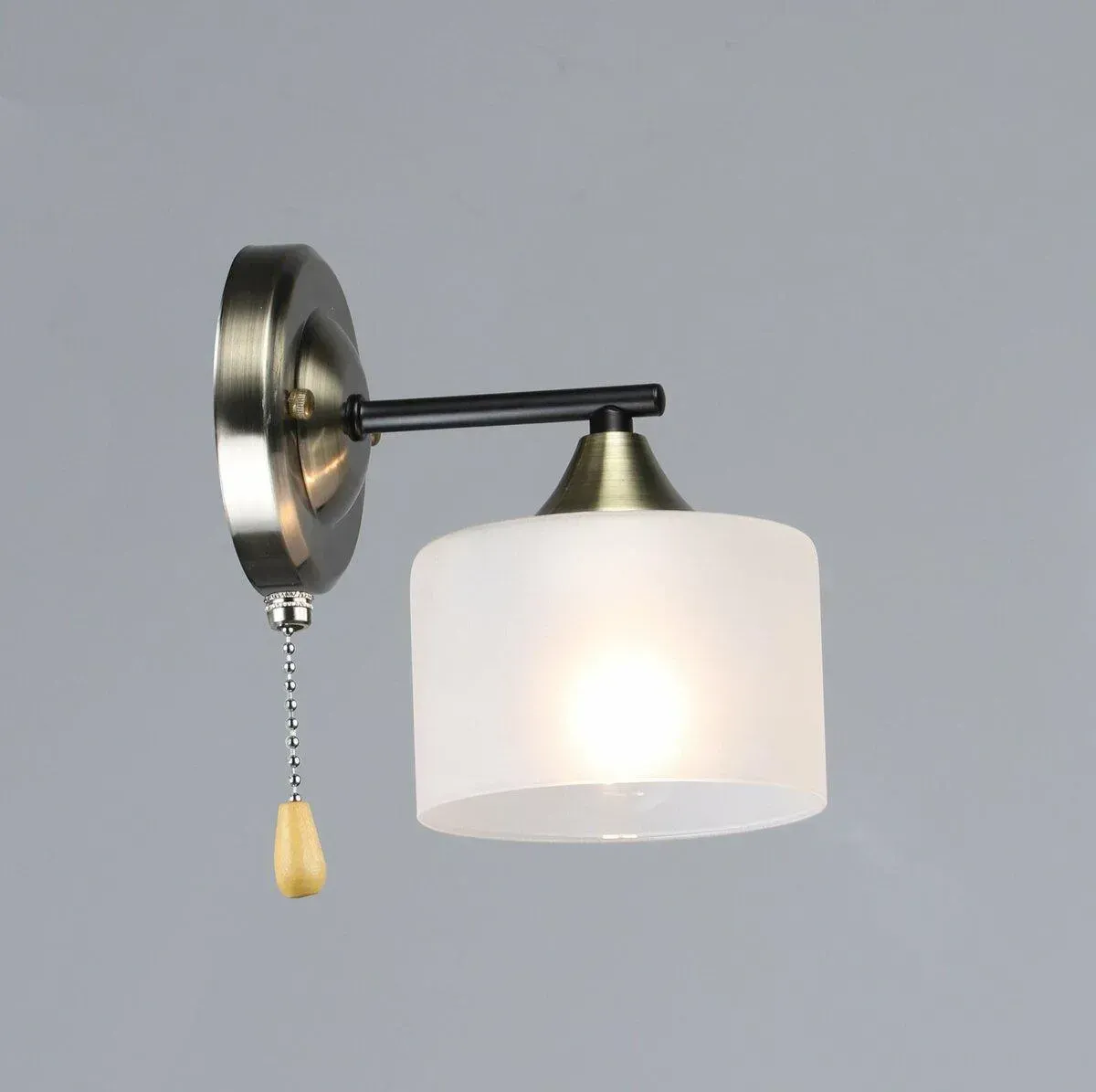 Бра настінне Valeso зі скляним плафоном Е27 IP20 B A4417/1W Чорний/Бронзовий (28689692)