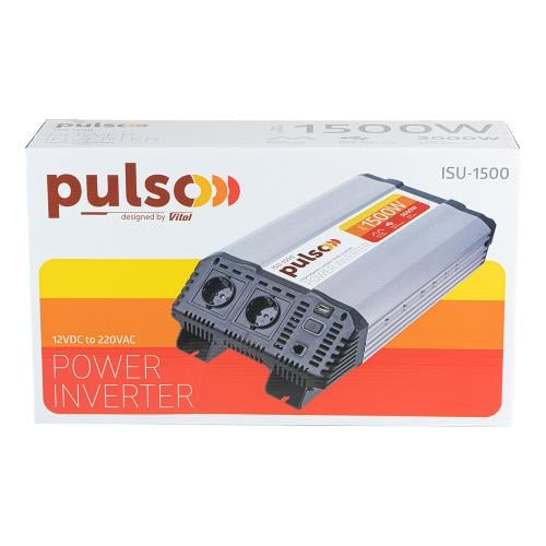 Перетворювач напруги PULSO/ISU-1500/12V-220V/1500W/USB-5VDC2.0A (1404418) - фото 7