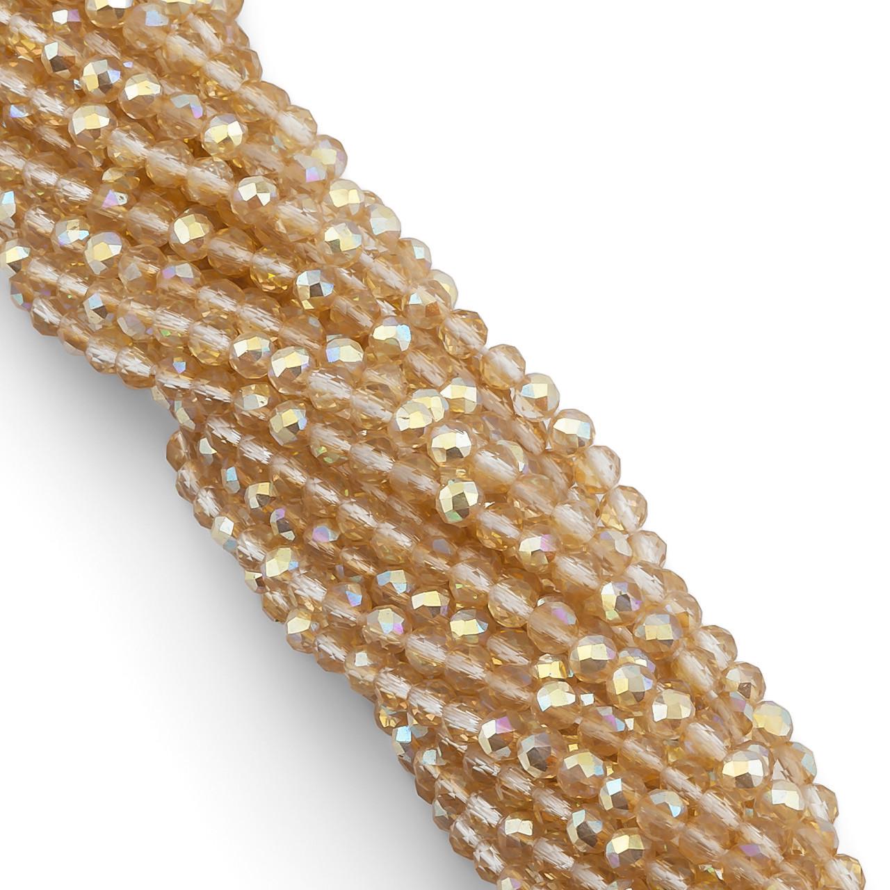 Бусины с круглой огранкой на нитке АВ 37 см из шпинели 2 мм 200 шт. Бежевый (БШ0002к53) Бусины с круглой огранкой на нитке АВ 37 см из шпинели 2 мм 200 шт. Бежевый (БШ0002к53)