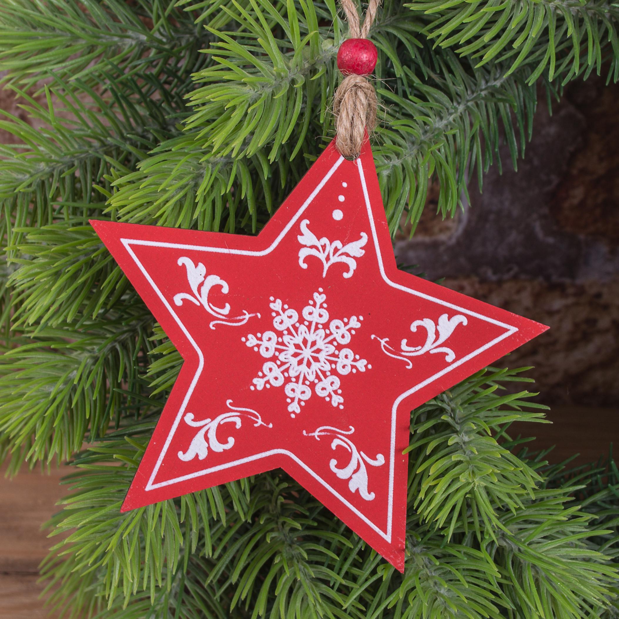 Подвесная игрушка на елку Звезда Красный (2241-4)