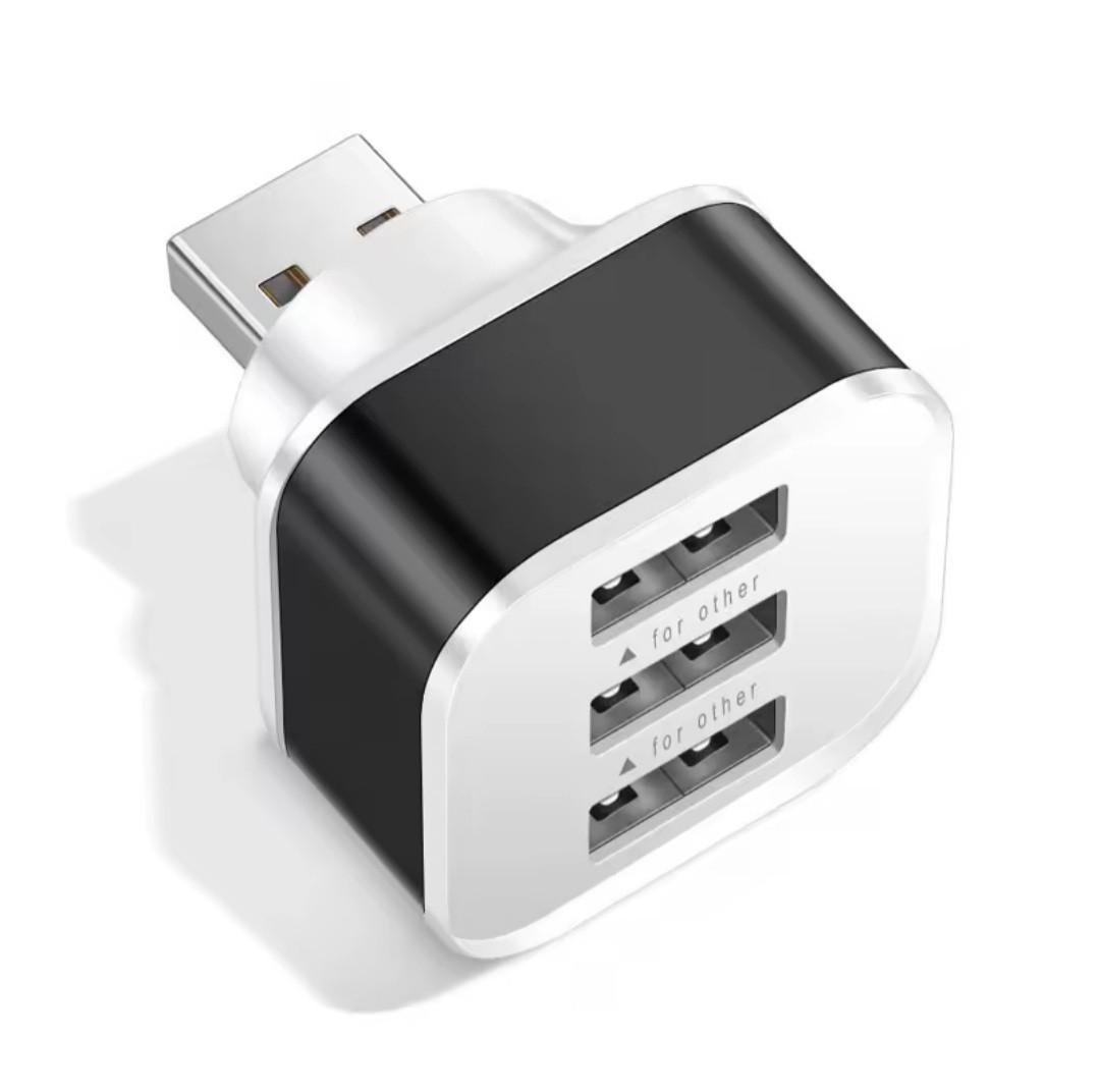 USB-хаб 3-портовый 3.0 для ноутбука/ПК/авто Черный/Белый USB-хаб 3-портовый 3.0 для ноутбука/ПК/авто Черный/Белый