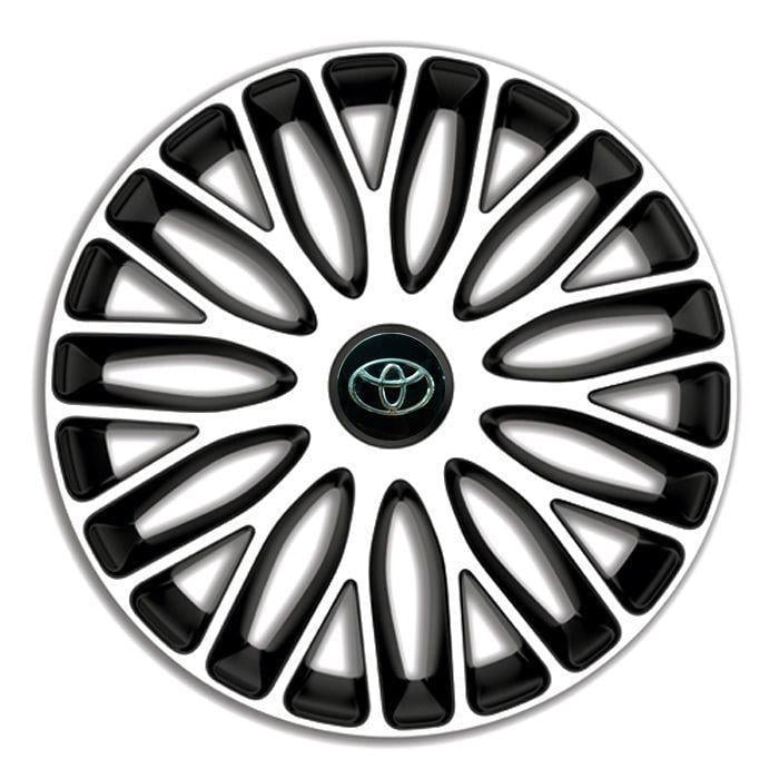 Ковпаки для коліс 4 Racing Mugello White/Black R15 з логотипом Toyota 4 шт.