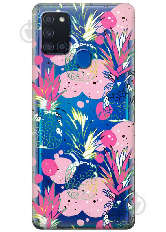 Силиконовый чехол iSwag для Samsung Galaxy A21s Ананасы (KS2790)