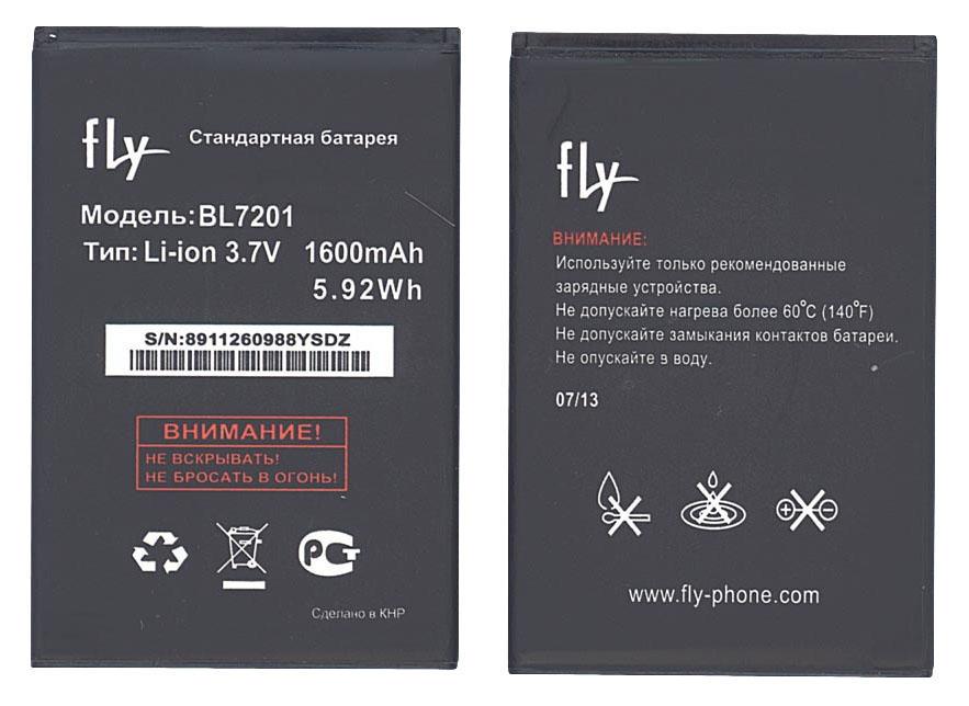 Аккумулятор для смартфона Fly BL8002 IQ4490i ERA Nano 10 3,7V 1500 mAh 5,55 Wh Black