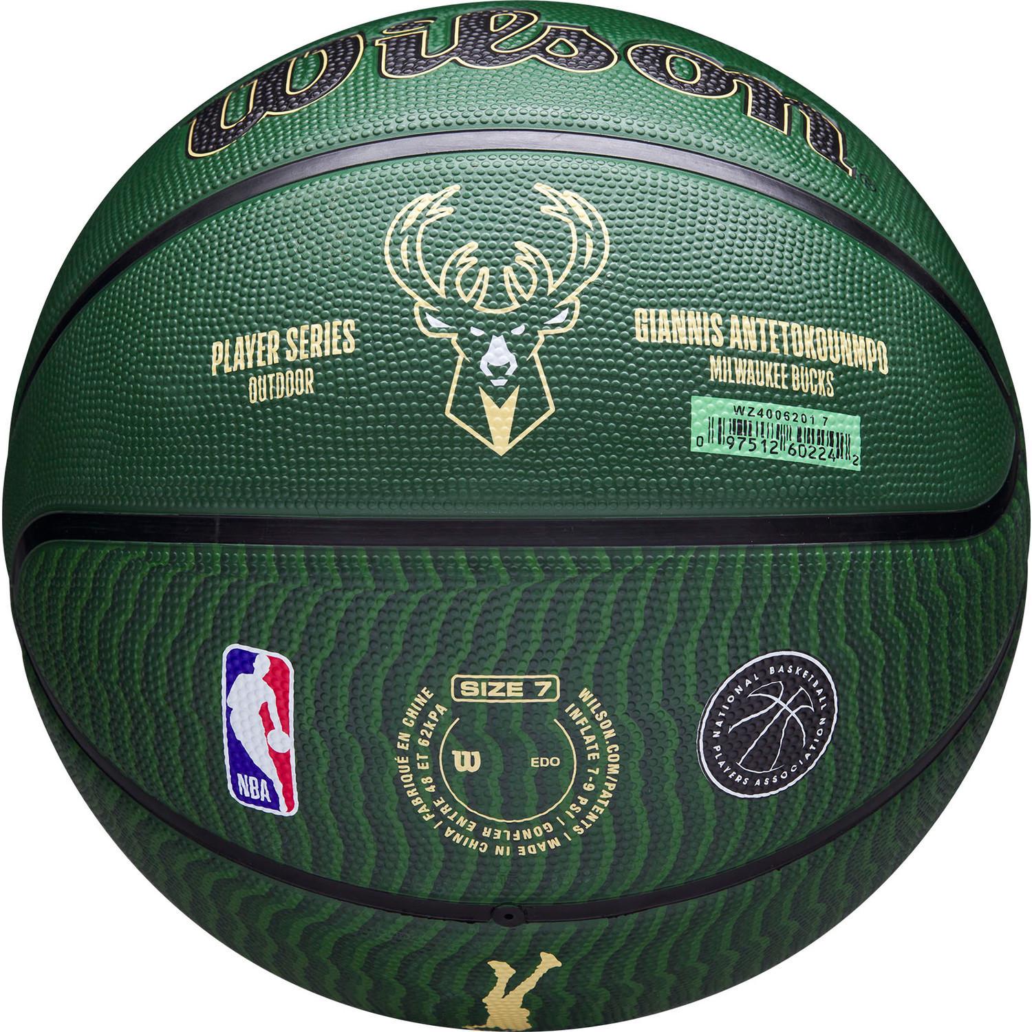 М'яч баскетбольний Wilson NBA PLAYER ICON OUTDOOR BSKT GIANNIS р. 7 Зелений (WZ4006201XB7 7) - фото 4 М'яч баскетбольний Wilson NBA PLAYER ICON OUTDOOR BSKT GIANNIS р. 7 Зелений (WZ4006201XB7 7) - фото 4