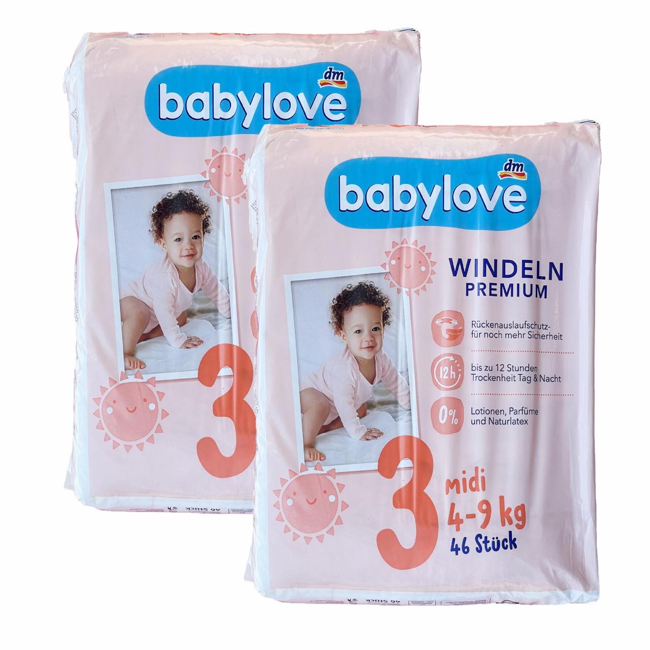Підгузки дитячі Babylove Premium 3 Midi 4-9 кг 92 шт. (2301031481)