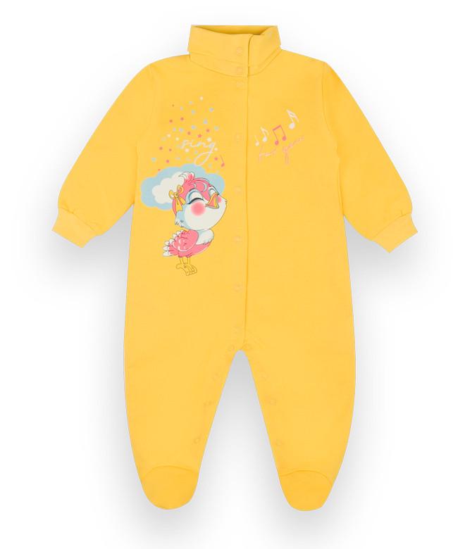 Комбинезон детский хлопковый для девочки Gabbi КВ-21-32-2 80 см Желтый (12978)