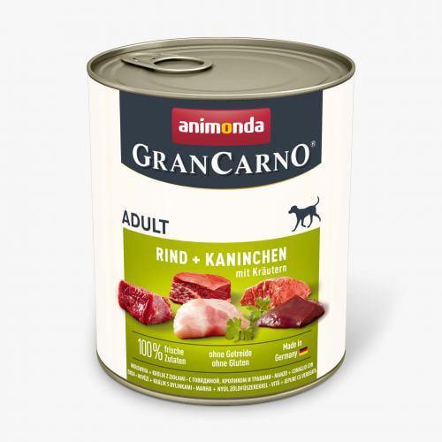 Корм влажный Animonda GranCarno для взрослых собак с говядиной кроликом и травами 800 г