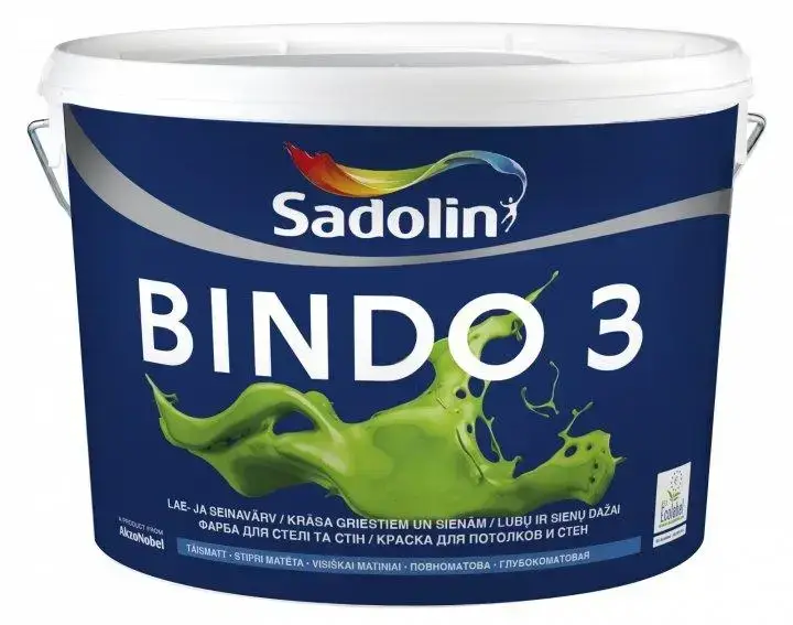 Краска для стен и потолка латексная глубокоматовая Sadolin Bindo 3 4,5 л BW Белый (2889839629)
