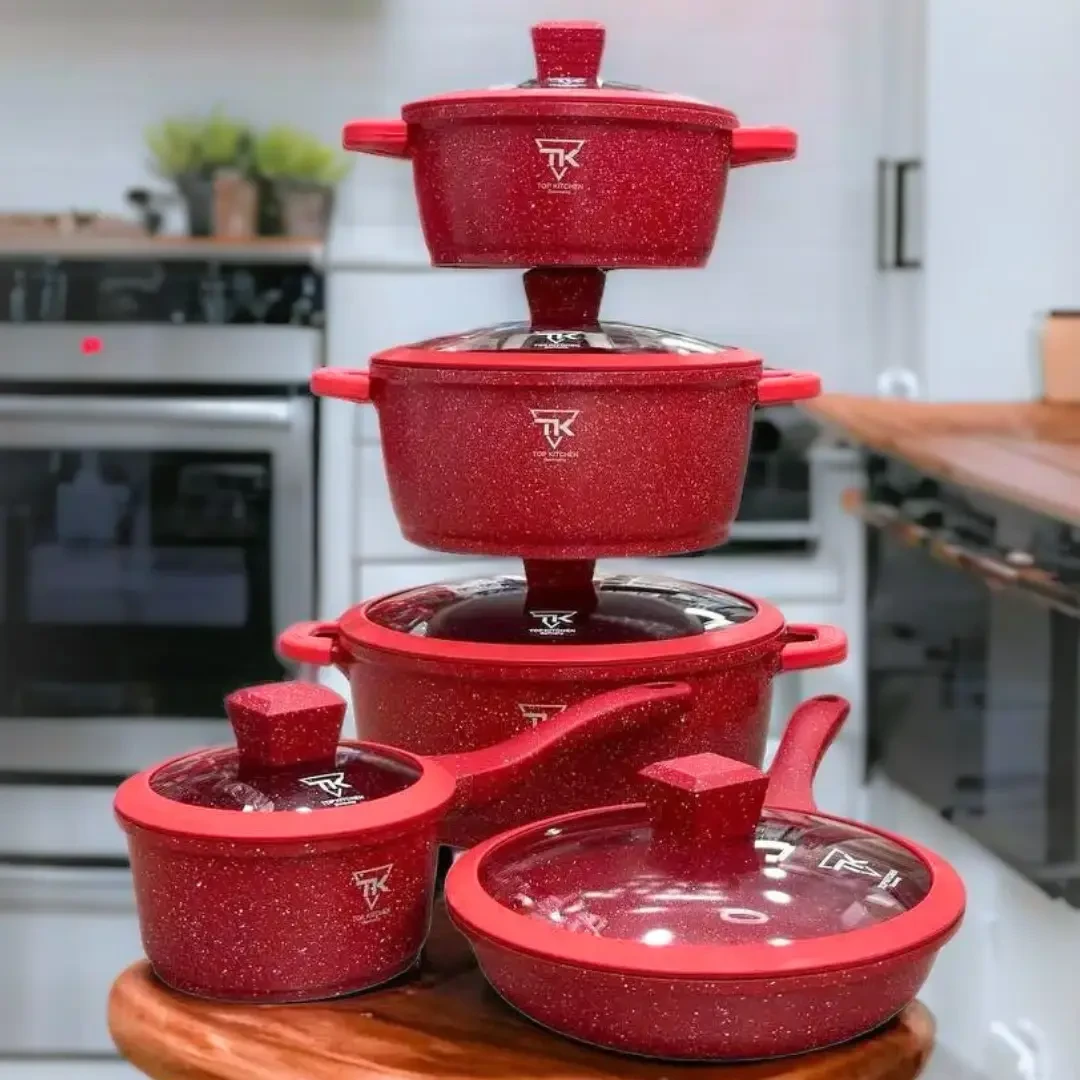 Набор посуды Top Kitchen 10 предметов с гранитным антипригарным красным покрытием (TK00100) Набор посуды Top Kitchen 10 предметов с гранитным антипригарным красным покрытием (TK00100)