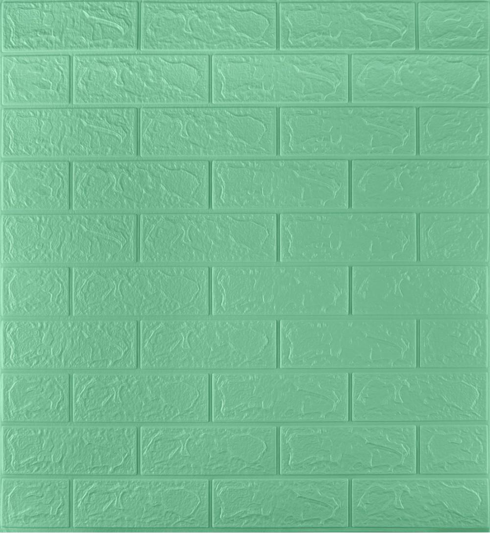 3D-панель декоративная самоклеющаяся Кирпич 700x770x3 мм Мятный 3D-панель декоративная самоклеющаяся Кирпич 700x770x3 мм Мятный