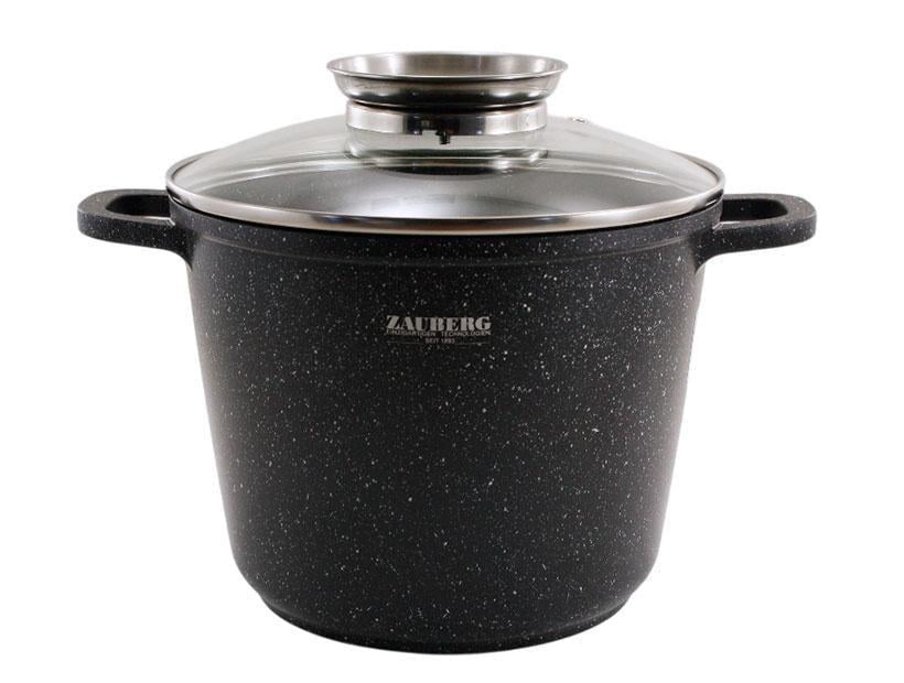 Кастрюля ZAUBERG алюминиевая глубокая с мраморным покрытием индукционная 4,0 л 24 см (0620-BL)