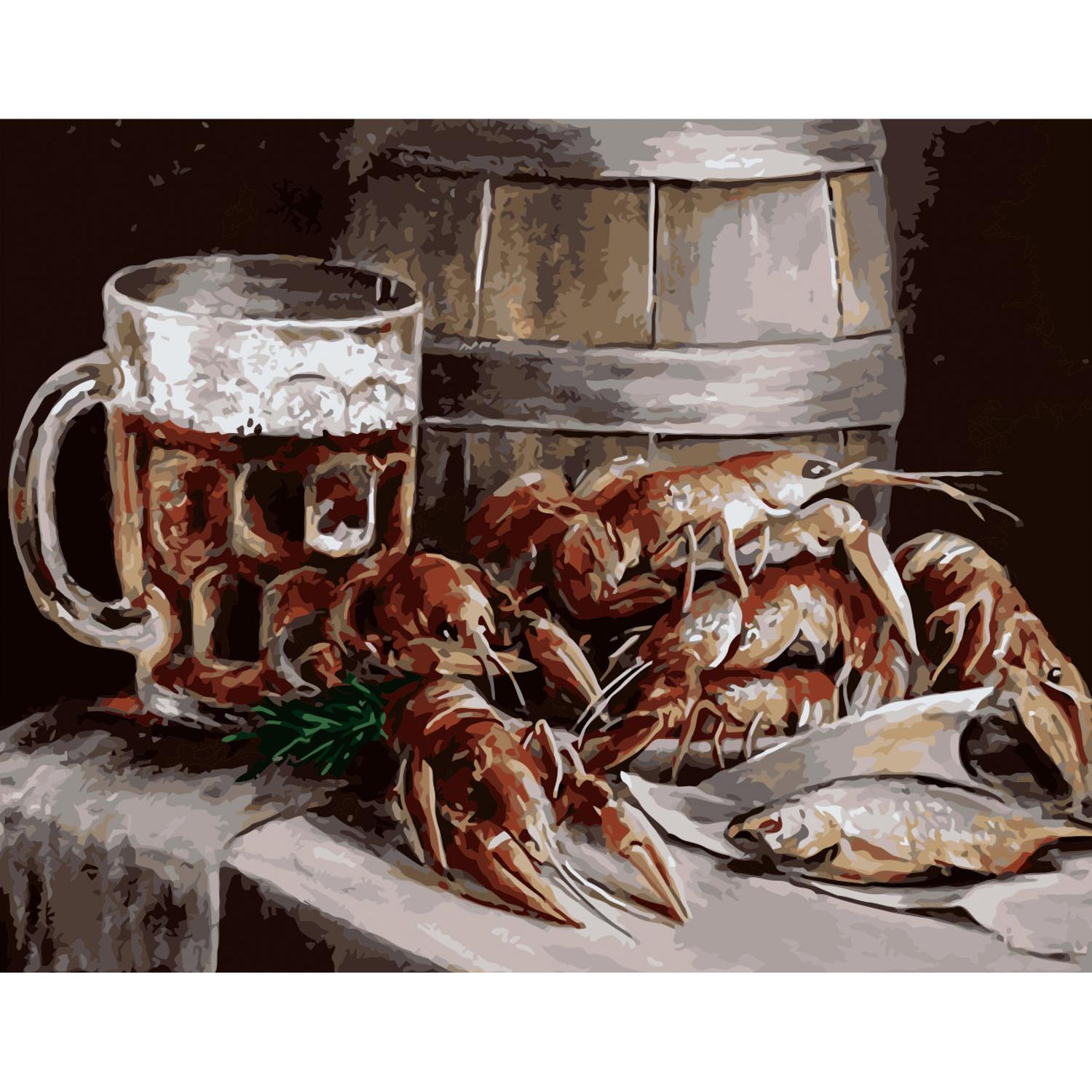 Картина по номерам Strateg Пиво и раки 40x50 см (VA-2466)