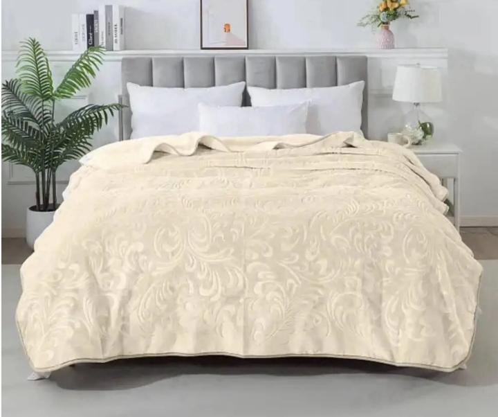 Плед акриловый евро 220x240 см Айвори (Д-al-akr-001-06)