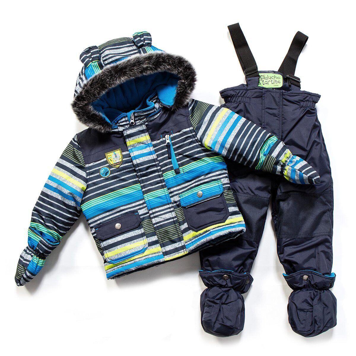 Дитячий зимовий комплект для хлопчика Peluche&Tartine F17M09BG 82-90 см Бірюзово-сірий (F17M09BG-Navy-18m)